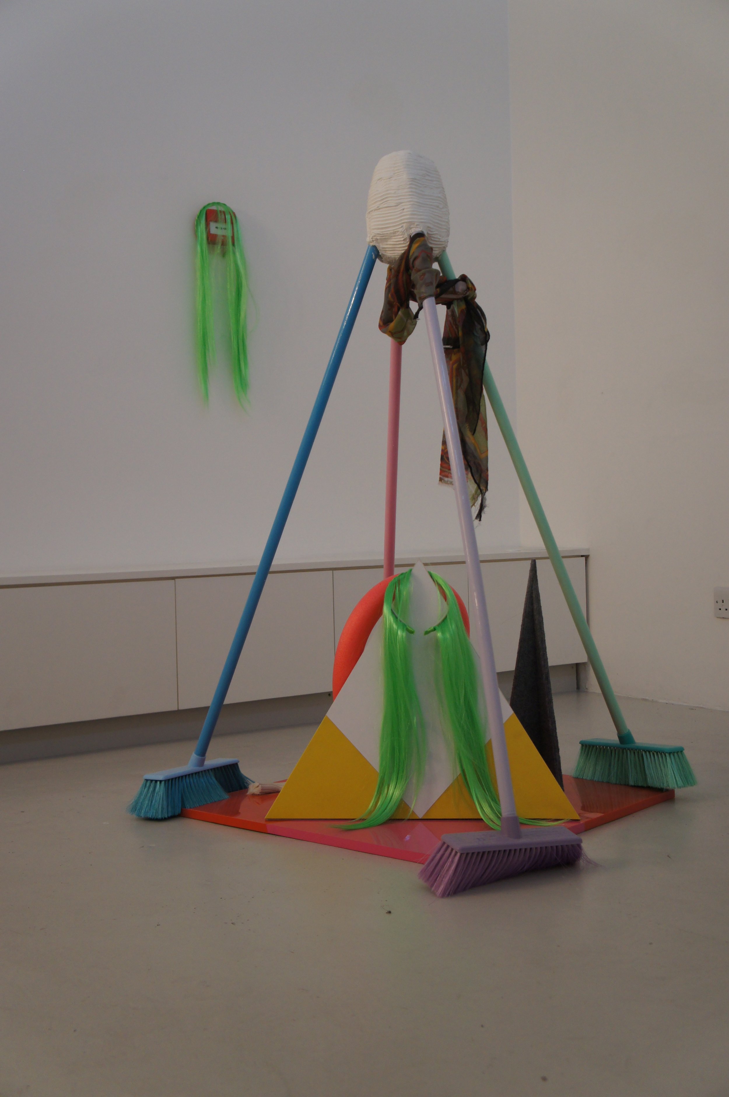 John Nicol, You Can't Polish a Shit, 2012, Furniture panels, Plastic, MDF, Foam, Acrylic Sealant, Carpet Tiles, Sweeping Brushes, Cotton Scarf, Plaster Bandage and Emulsion Paint .JPG