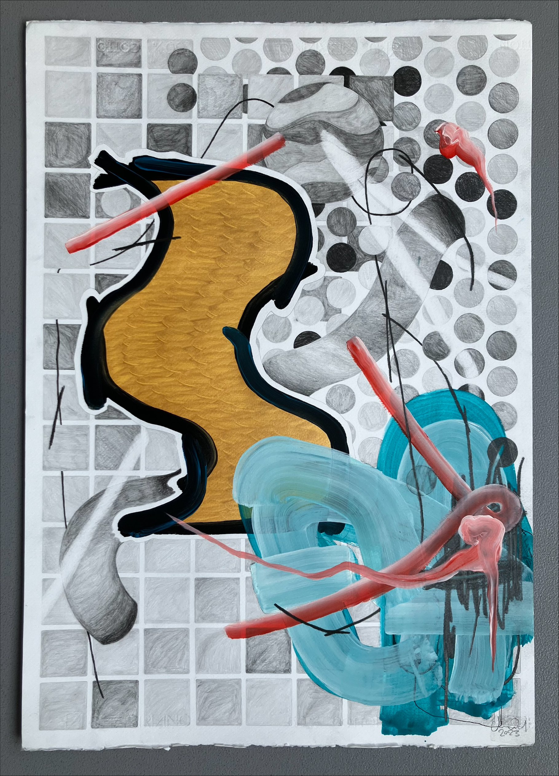 To Do List 2023, Graphite and acrylic on Fabriano watercolour paper, 560x760mm