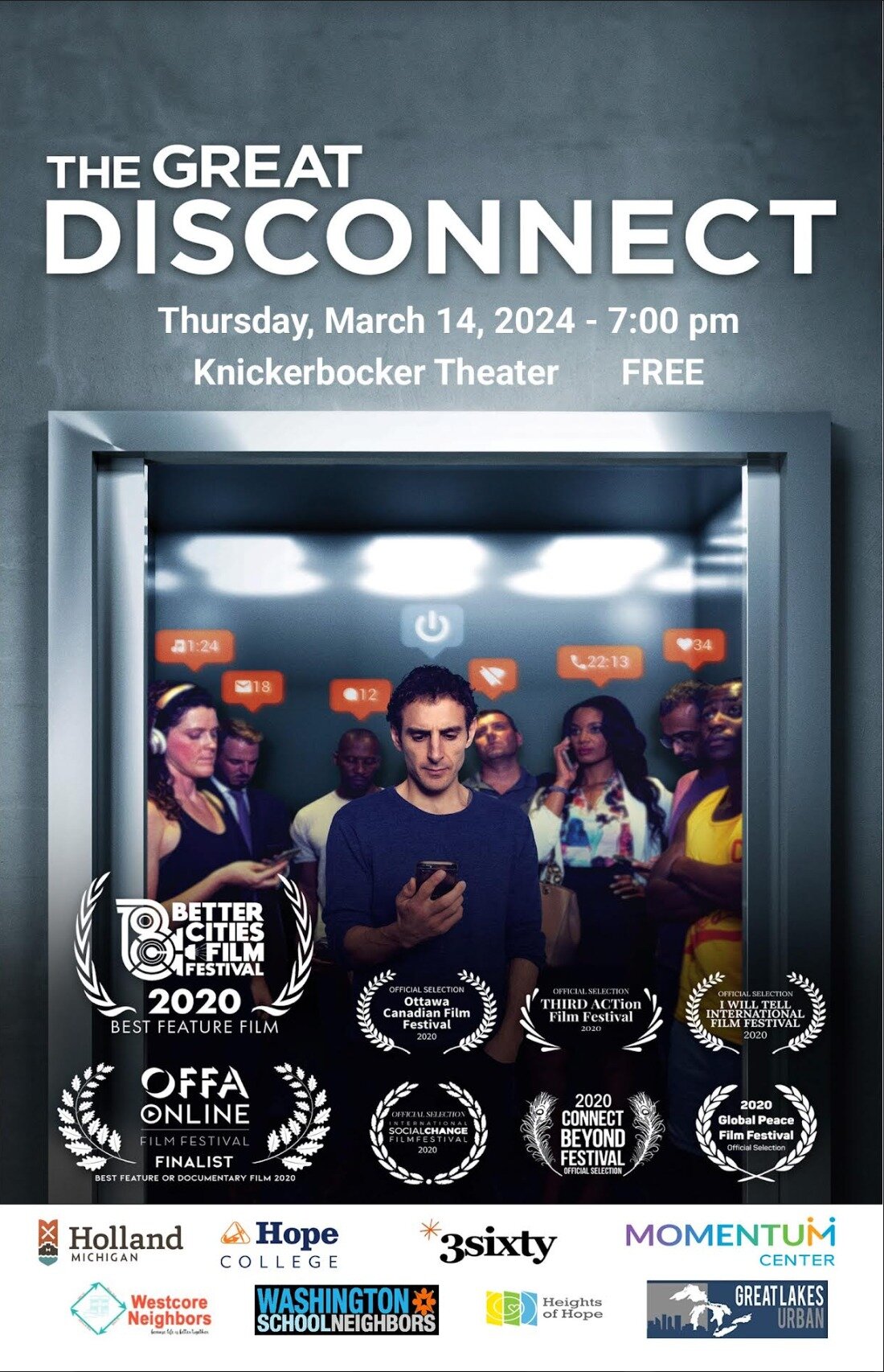 Are you coming March 14th to see this award winning film with us? We are so excited to see The Great Disconnect  at the Knickerbocker Theater at 7pm followed by a discussion about current efforts in the city to counteract trends toward increased disc