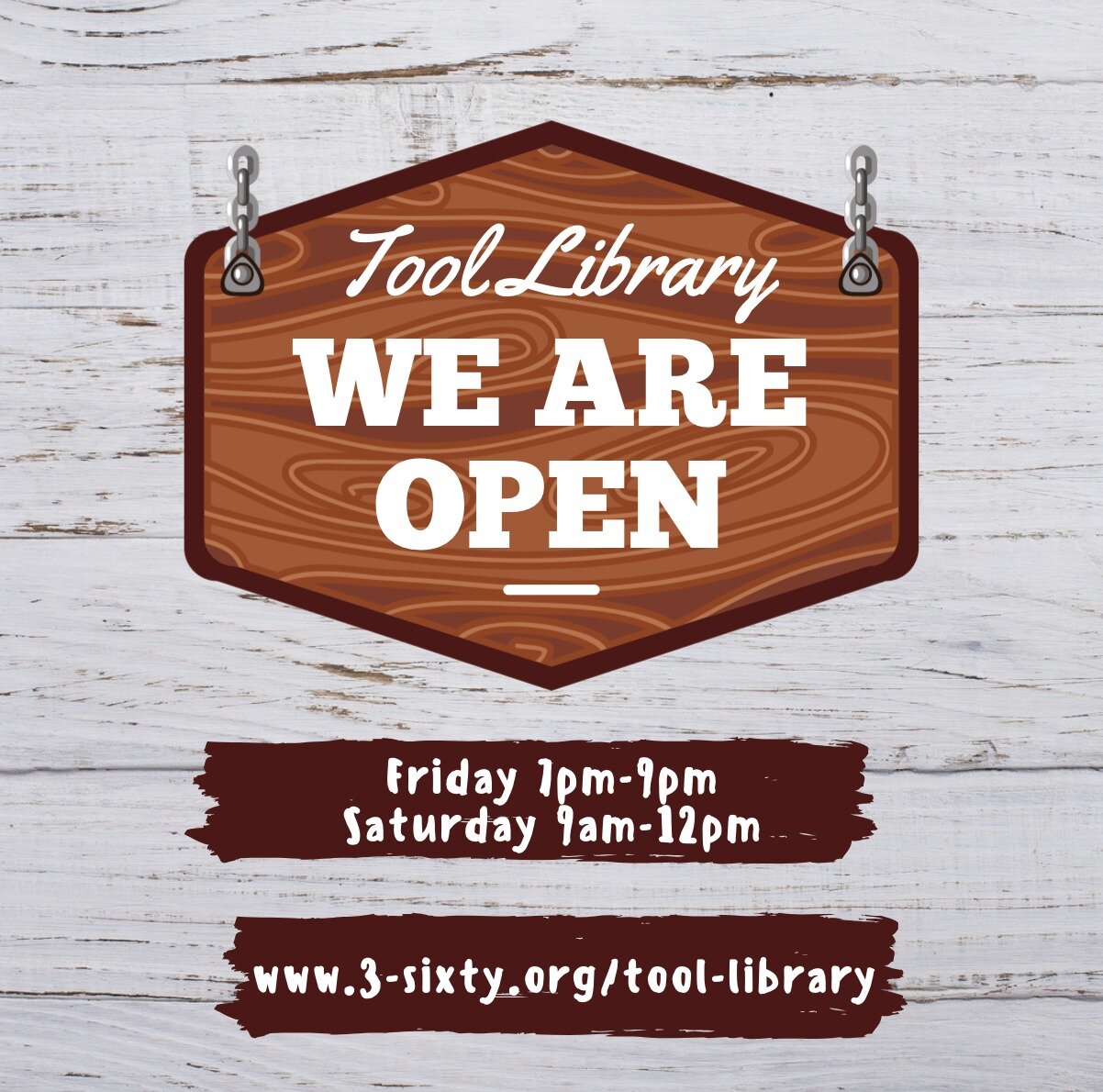 Did you know that the tool library is now open!?!
After a long winter&rsquo;s rest, the 360 Tool Library reopened this weekend! Drop-in hours are Friday evenings from 7 to 9 PM and Saturday mornings from 9 AM to Noon.
.
Everything you need for home r