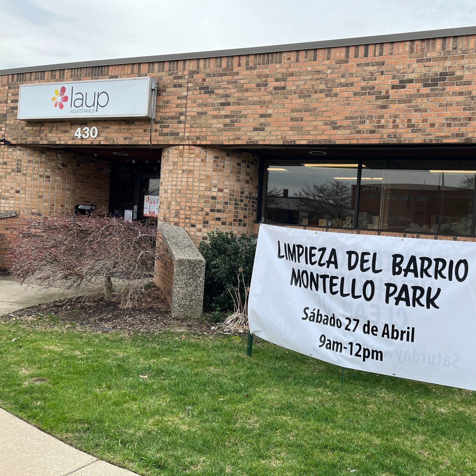 Check out these banners! 👀The 3Sixty team was out and about at some of our favorite locations in Montello Park this morning promoting the second-annual Neighborhood Spring Cleanup on April 27. Let's keep spreading the word! 🏡 @Latin Americans Unite