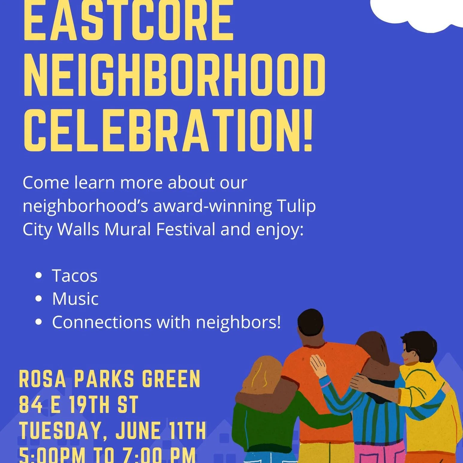 It's party time, neighbors! 🥳 Join 3Sixty next Tuesday at Rosa Parks Green to celebrate our NATIONAL award for 🥇&quot;Neighborhood of the Year&quot;!🥇 This is a great chance to meet neighbors, share a meal, and learn more about the Tulip City Wall