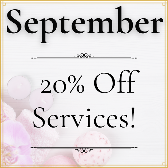 Receive 20% off services for new purchases in September.