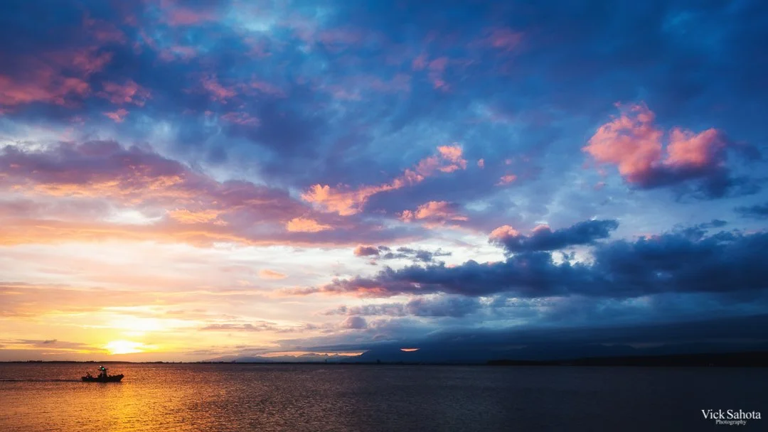 Sunset over the ocean at Crescent Beach in South Surrey.