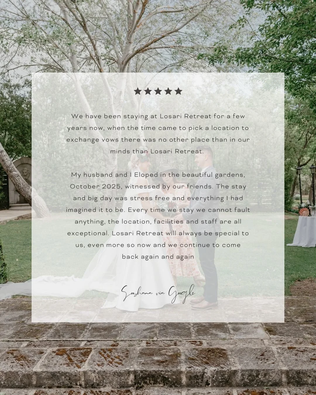 Some love notes from our Losari lovers 💌

Reading the words of couples who chose Losari Retreat for their intimate wedding never gets old. From quiet moments to joy-filled weekends spent with their nearest and dearest, these stories are what make Lo