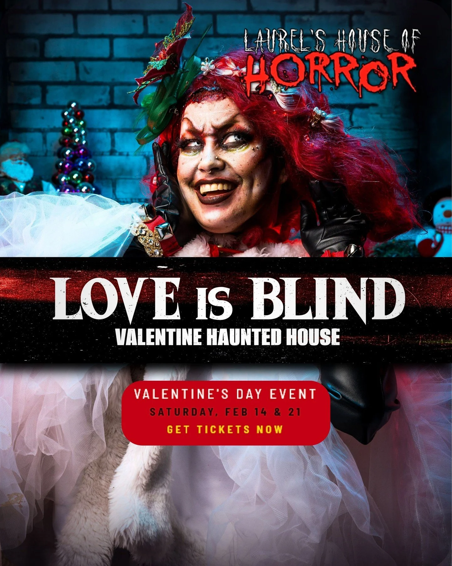EVERYONE! I'm returning to Laurels House of Horror for their Love is Blind Valentines event! Taking free digitals, and selling 5x7 prints! You can even pre order a print on the website when you purchase your tickets! I'm really excited to be a part o