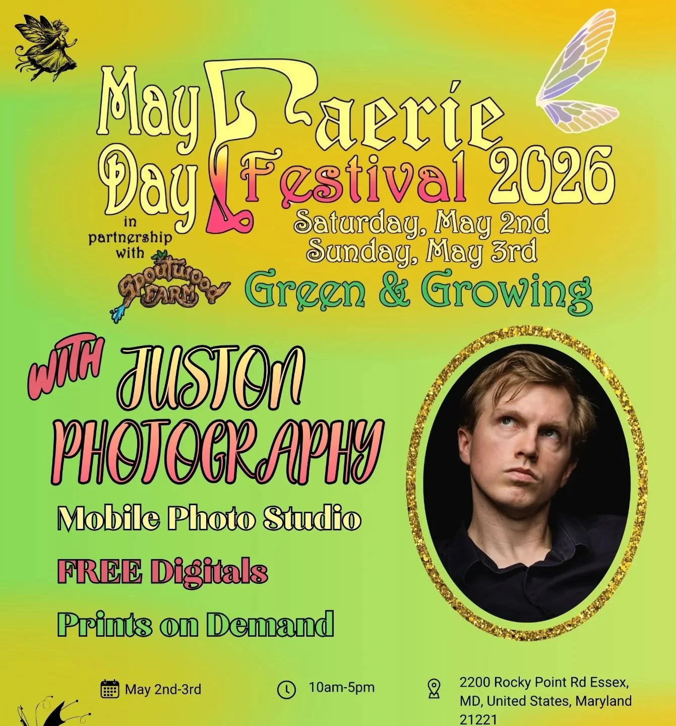 I'm excited to (formally) announce that I'll be running my mobile photo studio at the May Day Faerie Festival this year!! I'll be there both days, open to close. Free digitals with prints available to purchase, just like all of my recent shows. 
Than