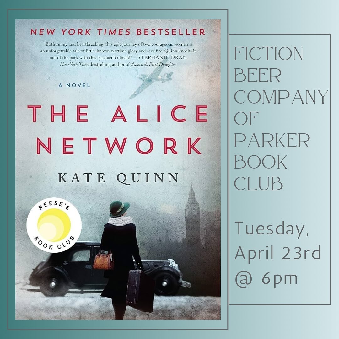 Our book club will be meeting tomorrow, April 23rd, at 6pm! We read &ldquo;The Alice Network&rdquo; by Kate Quinn.

&bull;Our book club is open for anyone to join!
&bull;Questions are provided to prompt discussion, but going off topic is encouraged!