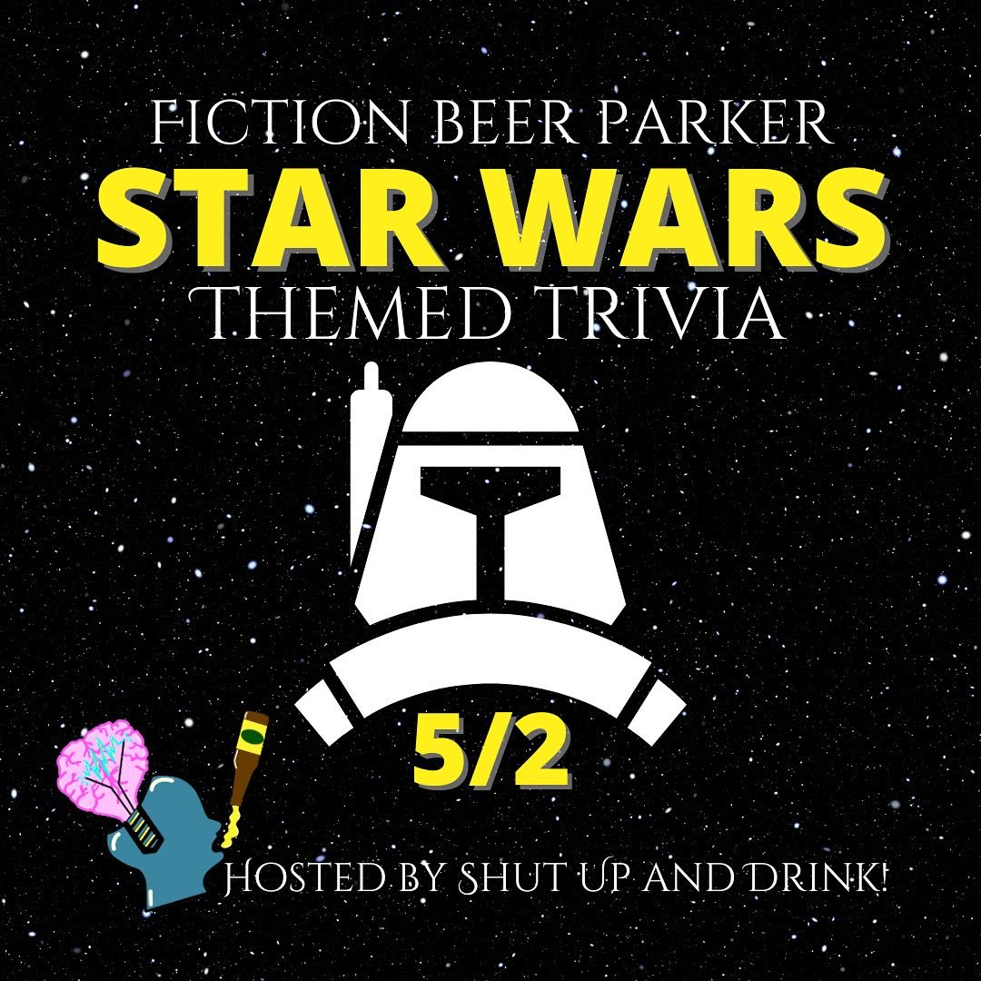 Is the Force strong with you? If so, Star Wars Trivia is just for you!
 
We&rsquo;ll have 3 rounds of mostly multiple choice trivia that is family friendly!

*Costumes encouraged and will be rewarded with FREE beer shots!
*Gift cards for 1st, 2nd and