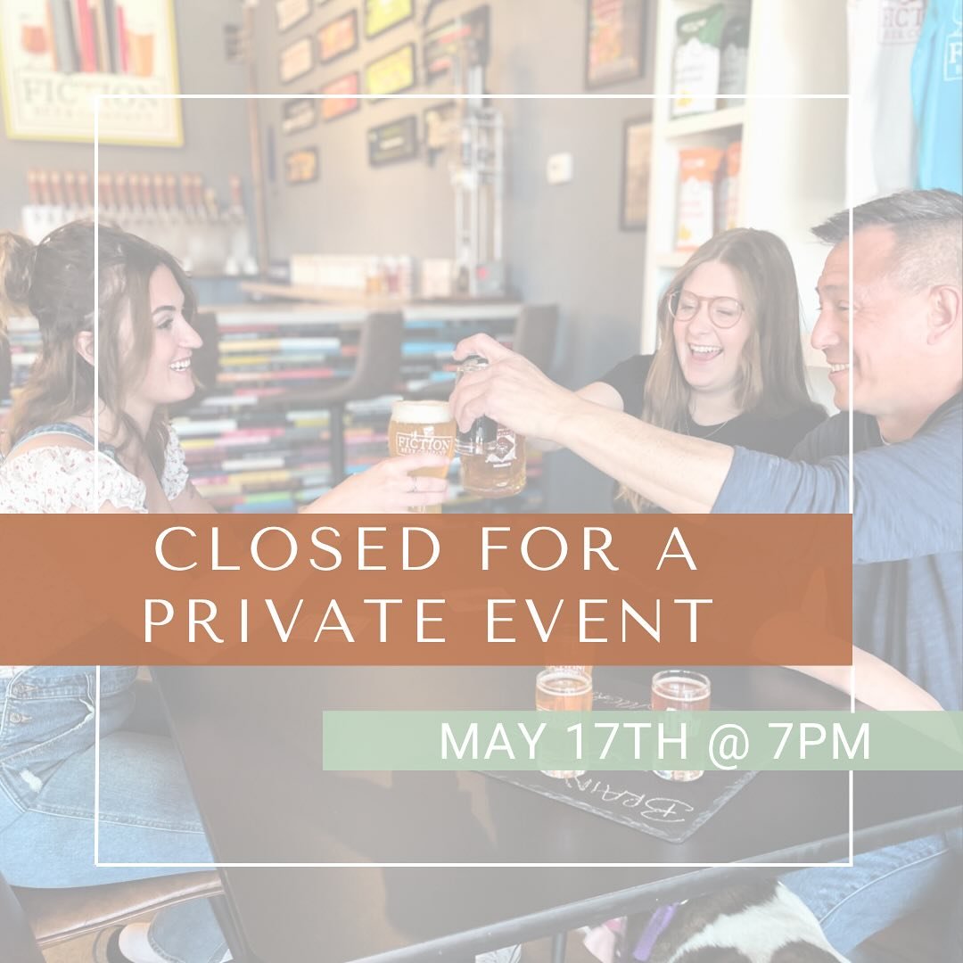We will be closing at 7pm this evening for a private event! 

Be sure to get in anytime between 11am - 7pm for your Friday beer fix!