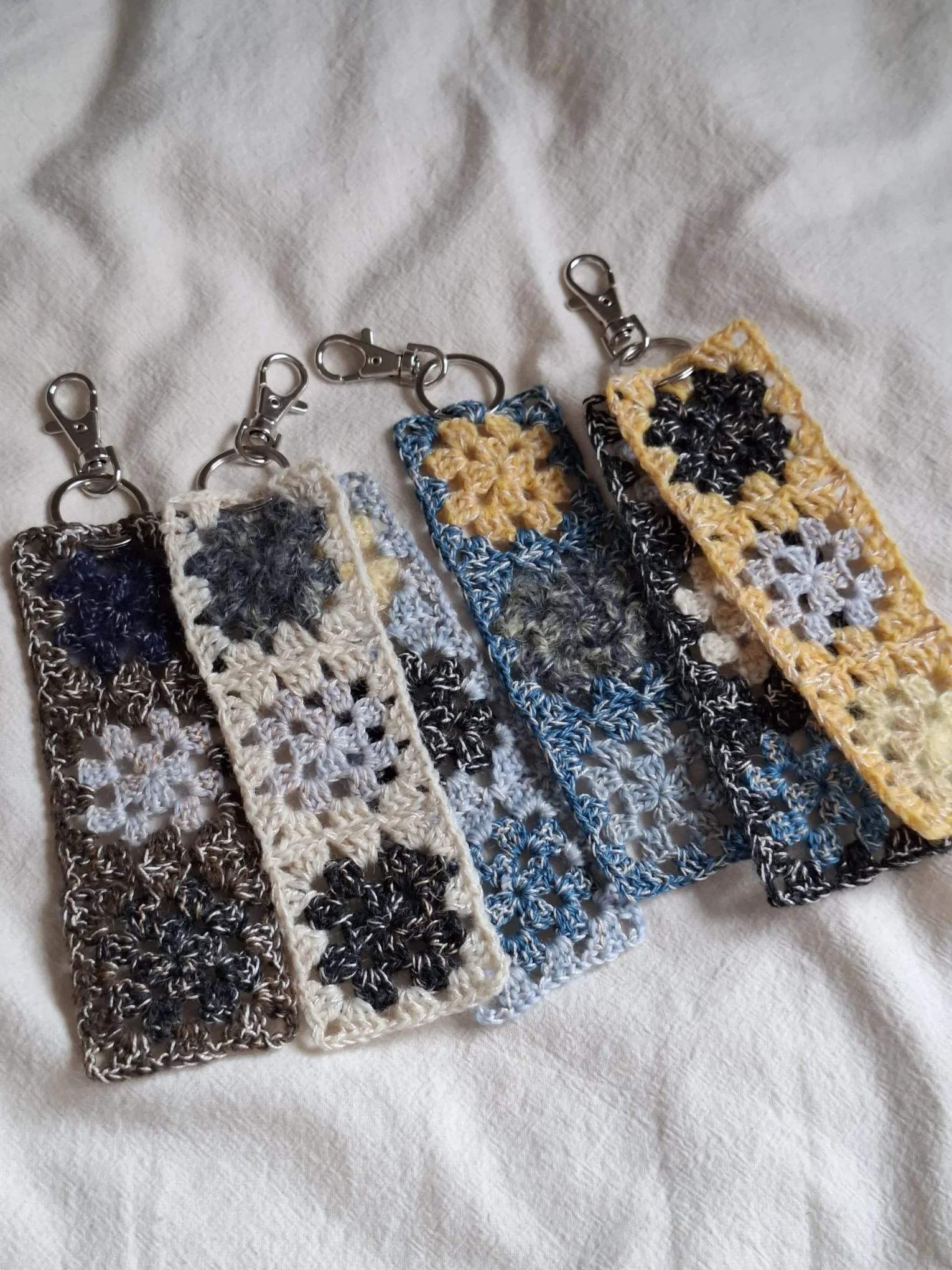 Granny square bag charm
