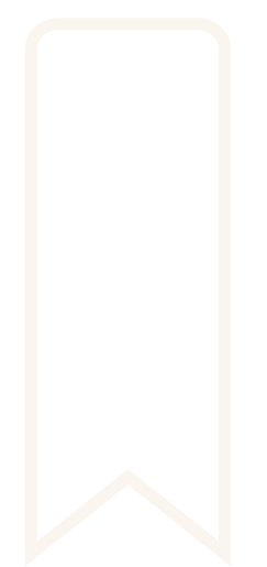 Graphic icon of bookmark outline.