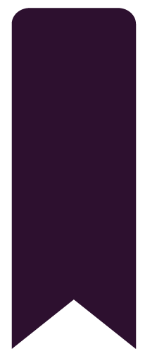 Graphic of a dark purple bookmark.