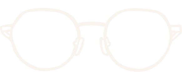 Graphic icon of glasses outline.