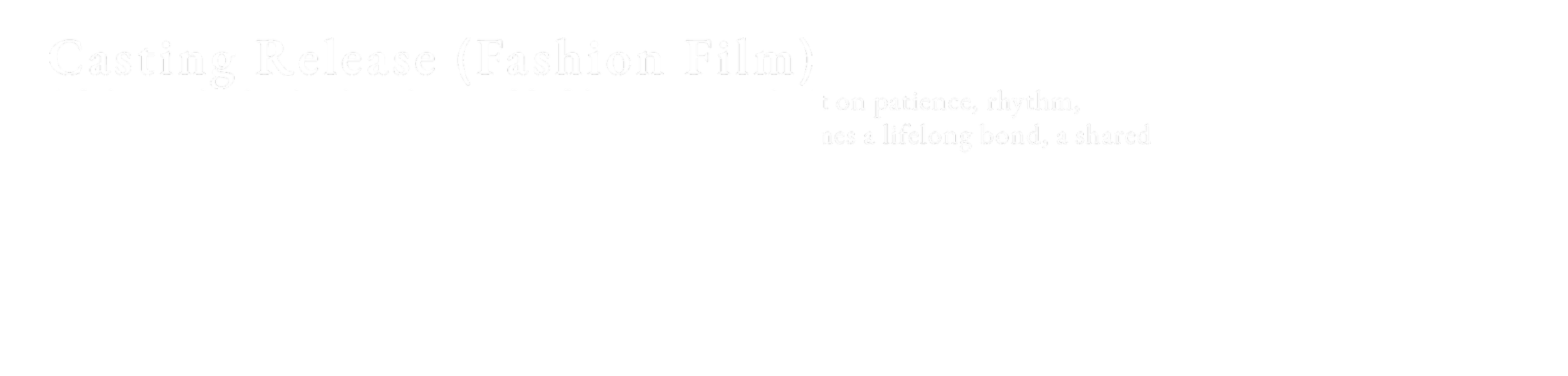 Information about a fashion film titled "Casting Release" including credits, location in Blue Ridge, Georgia, and digital format.