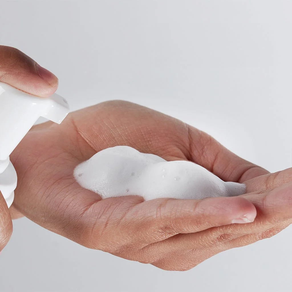 CALMWISE SOOTHING CLEANSER FOAM IN HAND .jpeg
