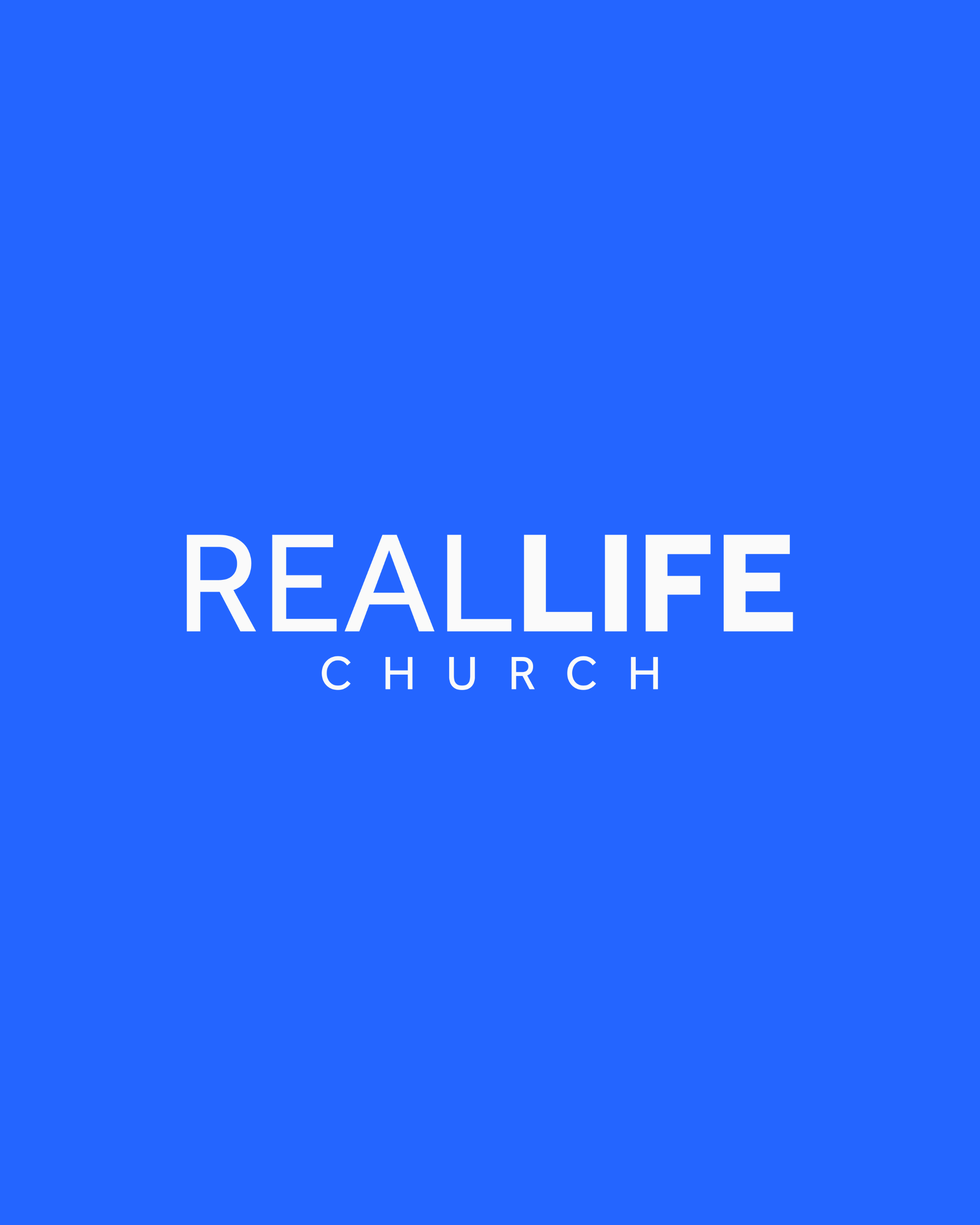 Blue logo background with white text that reads 'REALIFE CHURCH'.