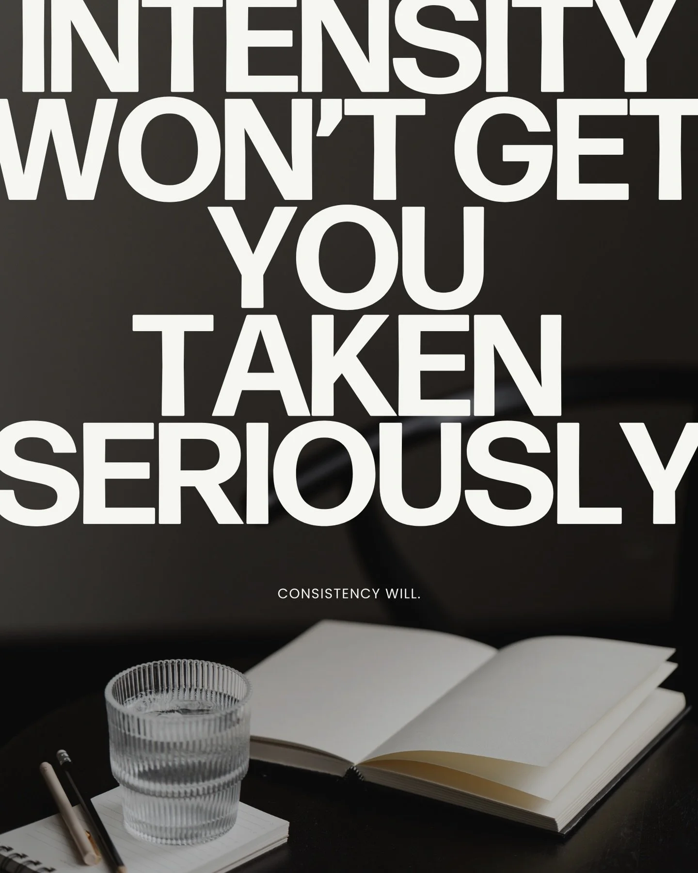 CONSISTENCY

This quote from @richwilkersonjr is perfectly timed for the beginning of a new year. Motivation is high right now, but the reality is that most people abandon their resolutions by March.

Why? Because many people choose &ldquo;intensity&