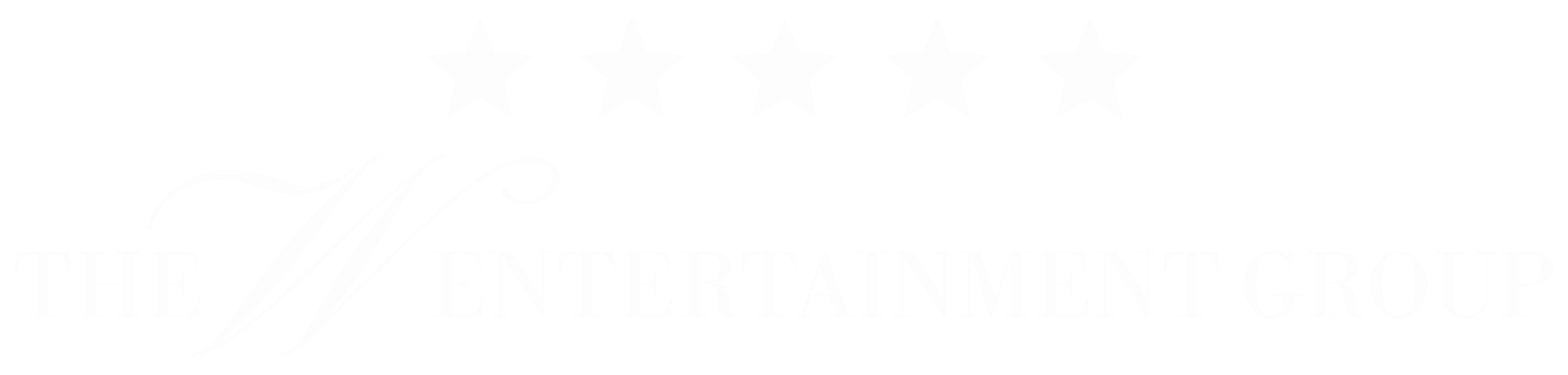 Logo of The Entertainment Group with five white stars above the text.