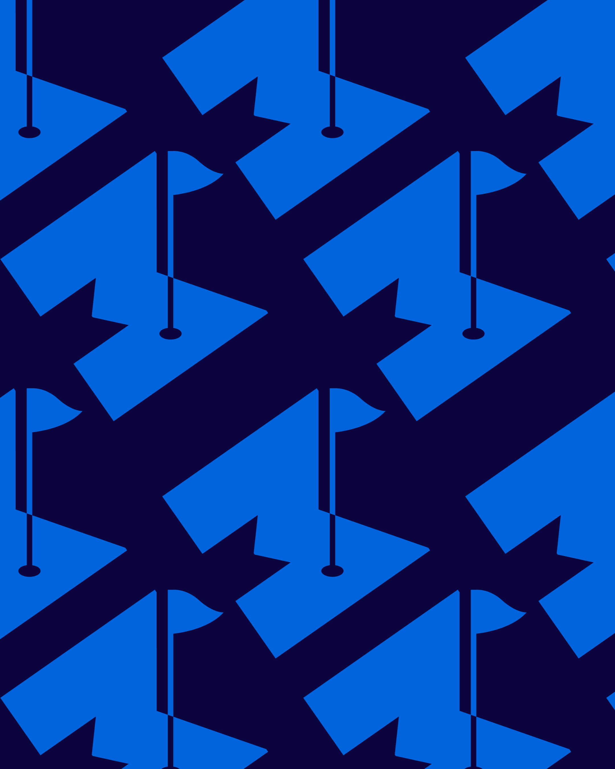 A pattern of cartoonish blue torches with flames on a dark blue background.