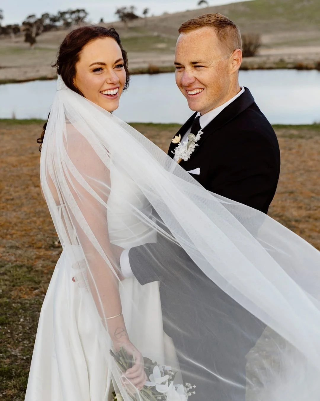 Molly and Michael were laughing ALL DAY LONG! It was infectious and hilarious watching them and all of their friends and family crack up the whole day! 
With their 18 month old daughter cruising around the @the.hayshed.wedding.and.events doing whate