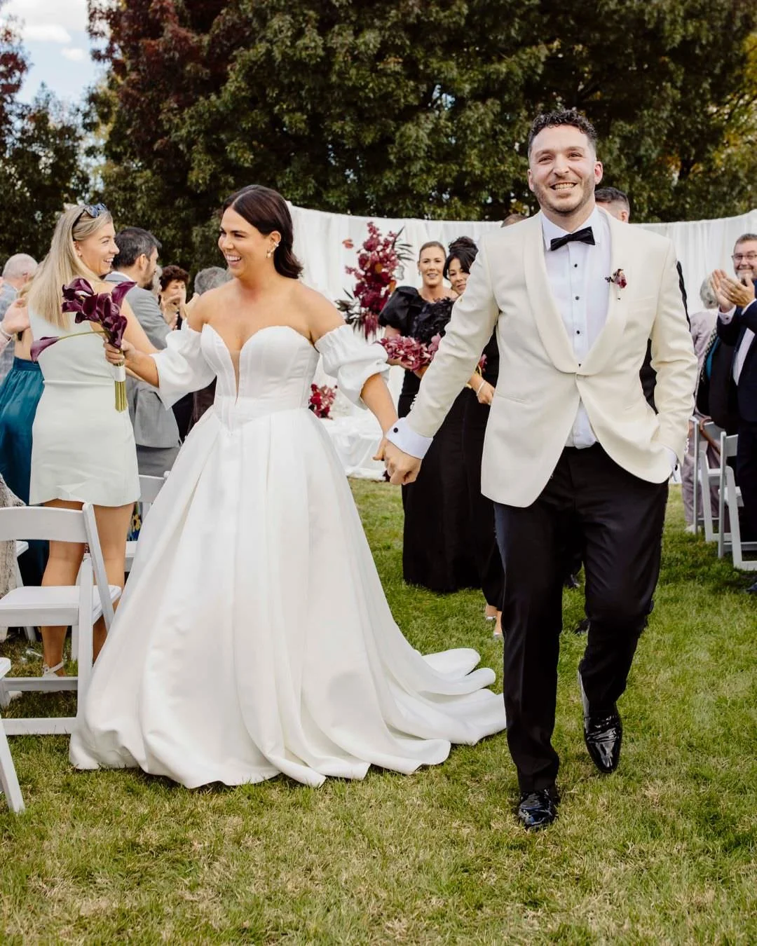 What do you get when you mix two legends, a killer venue, and a whole lot of good vibes?

Sarah and Dom&rsquo;s wedding bash &mdash; equal parts party, love fest, and absolute style goals.

Think caviar and seafood, espresso martinis flowing, lush fl