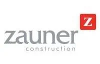 Zauner Construction logo with red and gray text