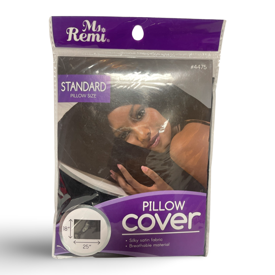 STANDARD SIZE SILKY SATIN PILLOW CASE COLOR BLACK