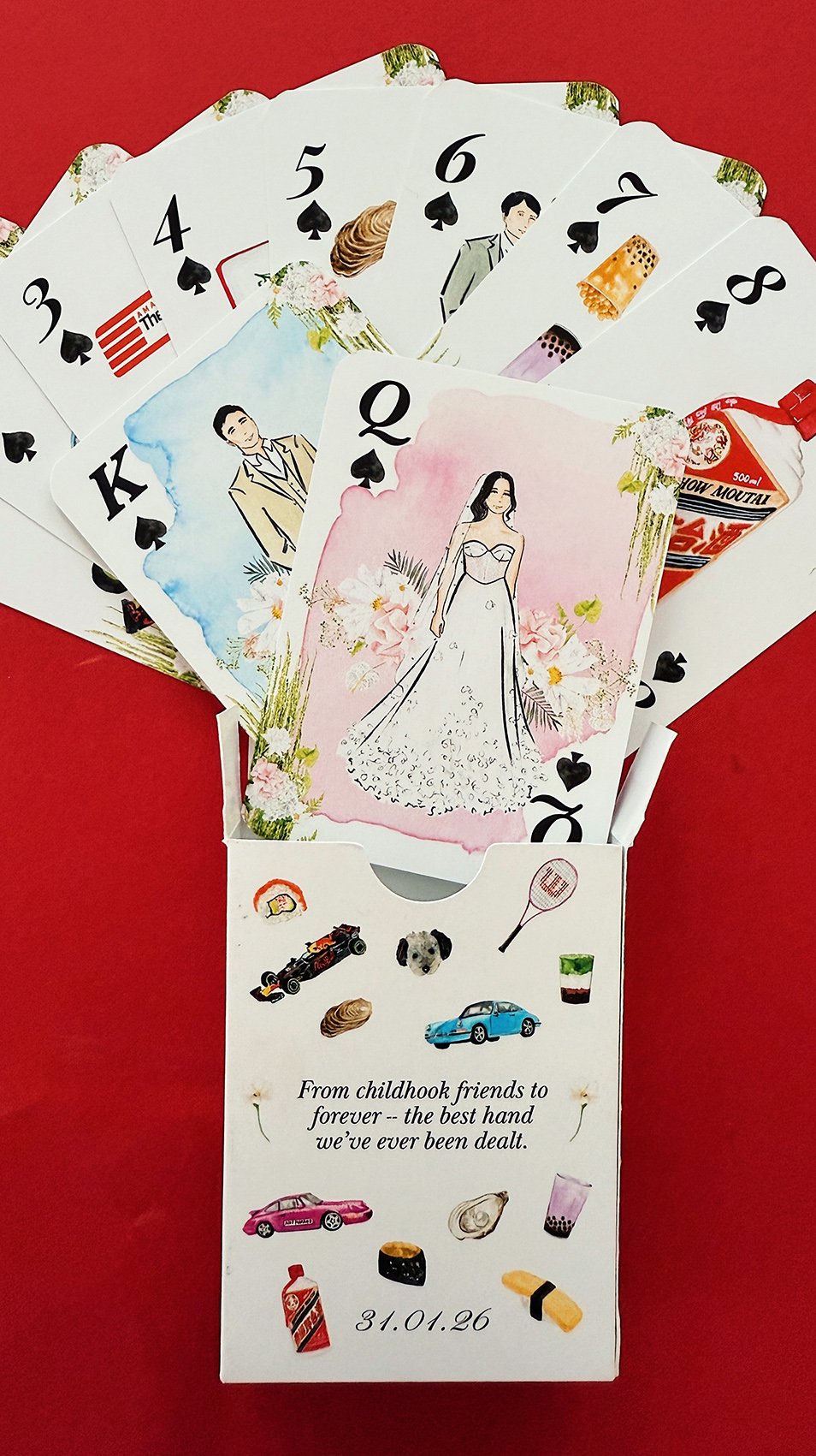 Custom illustrated Playing Cards: A Bougie Party Favour they’ll love
