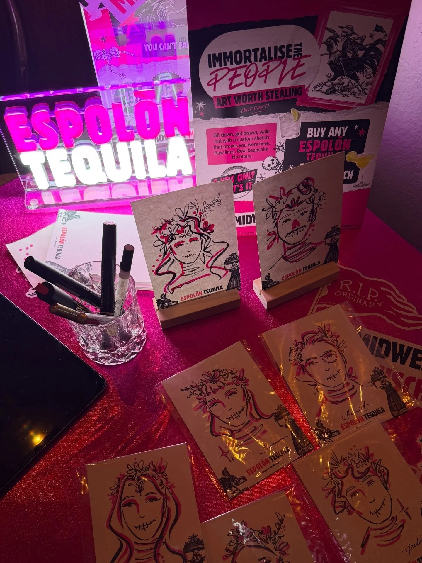 Every Thursday night in May, I&rsquo;ll be at @lightbrigadehotel from 6-8pm doing these freakin&rsquo; cool portraits for @espolontequila!! 

A different style from me, and I&rsquo;m loving it! 

Come along, have a drink &amp; get drawn (or as the po