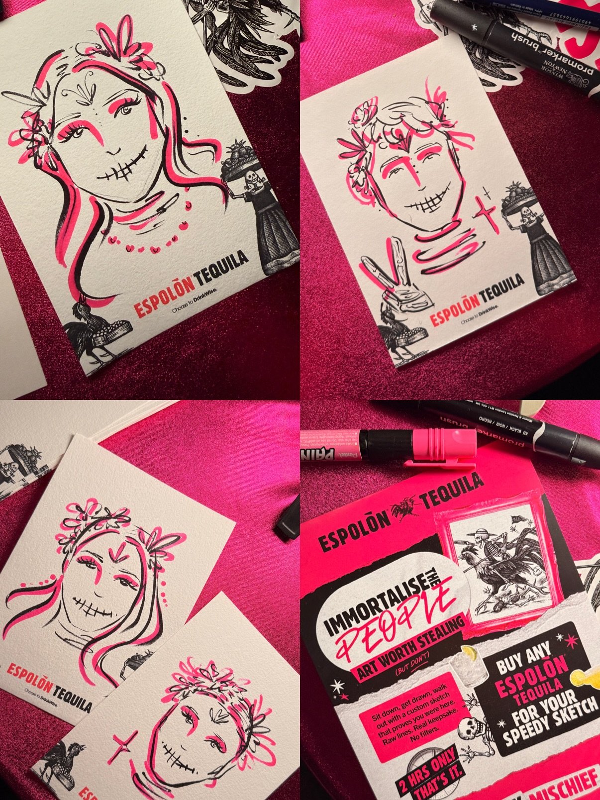 Tonight is my last (!) evening at @lightbrigadehotel for the wonderful people of @espolontequila.
Perk up your dreary Thursday night with a drink and meal AND COOL PORTRAIT! I mean, how often do you get drawn while you eat and hang?

I&rsquo;ll be th