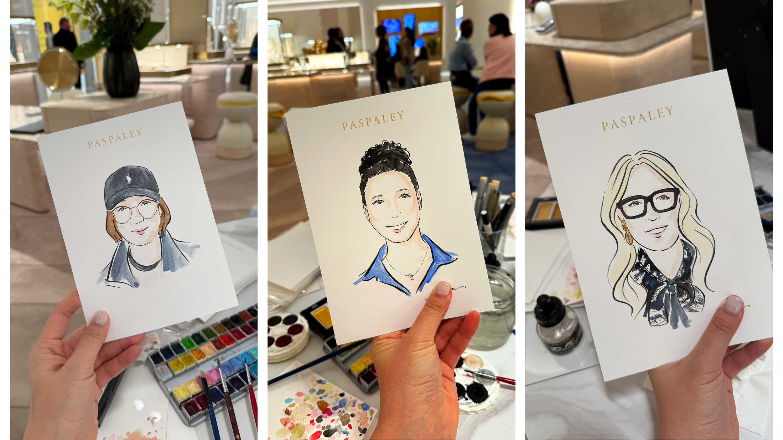 Face portrait illustrations for Paspaley