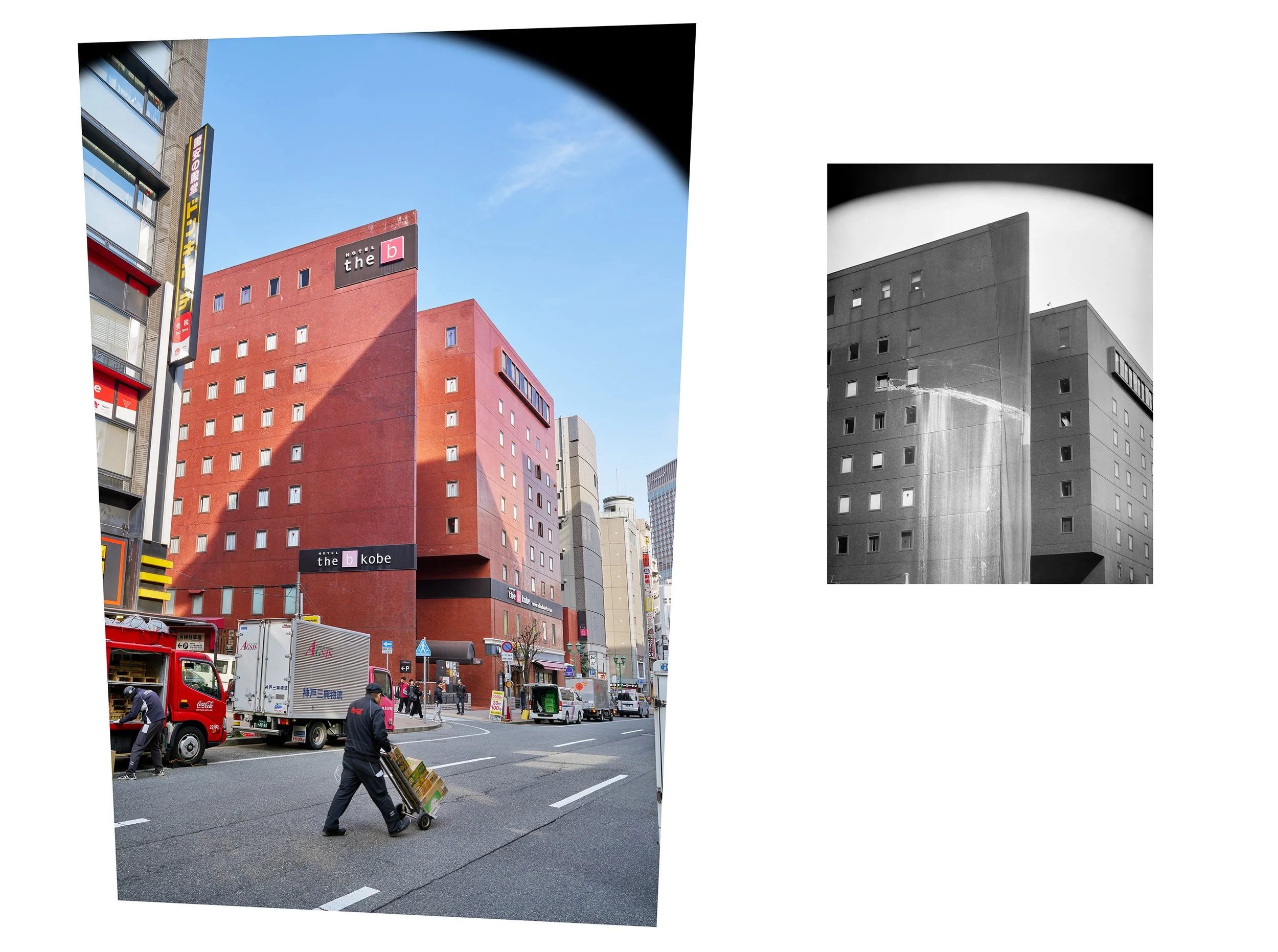  
   
     "b" Hotel, Shimoyamate St., 11-5 , 1-15-26.
   
   
     Washington Hotel with cracked wall , 1995.
   
 