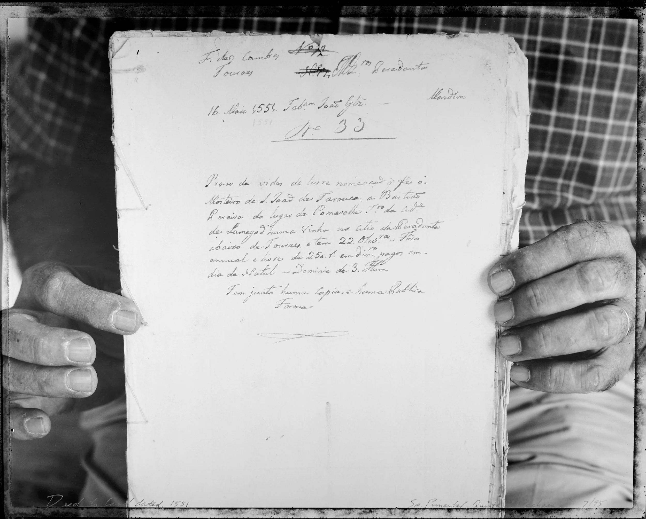 Deed to land dated 1551 Sr. Pimentel, Quinta da Pachaea 7/95