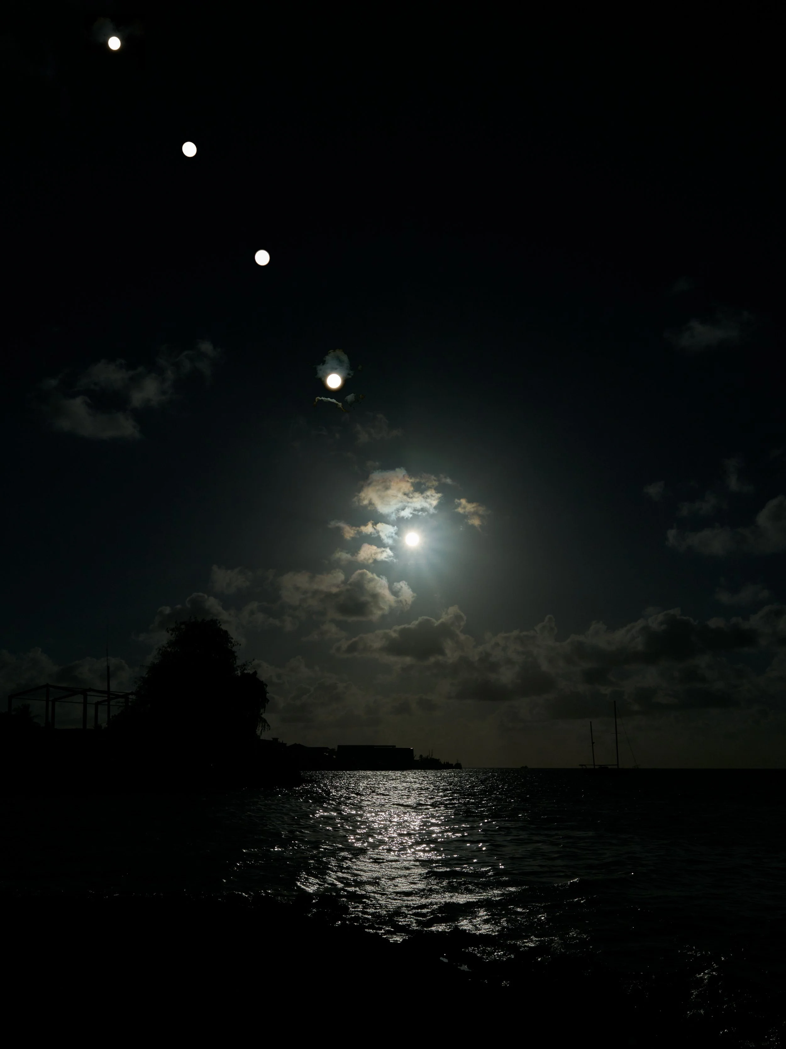  Sun setting over the lagoon at Majuro. 
