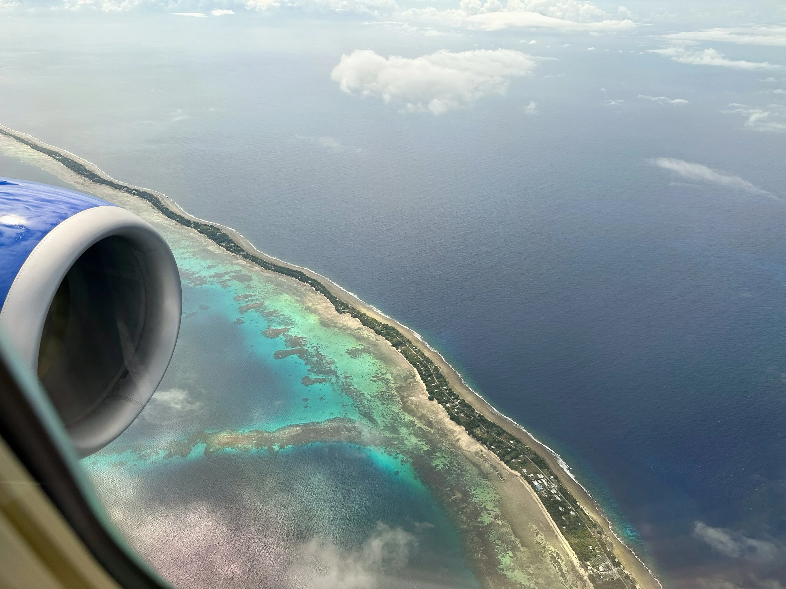  United flight #132 approaching Majuro. 
