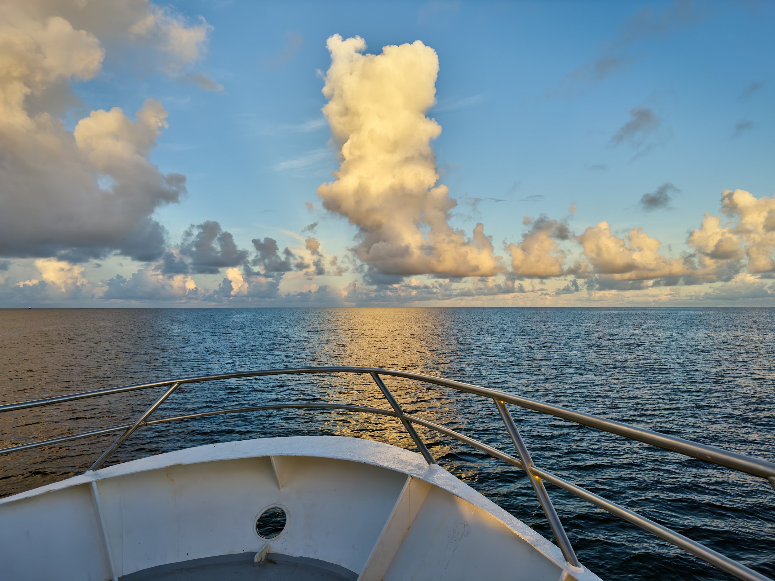  Morning clouds forming over Bikini lagoon. 