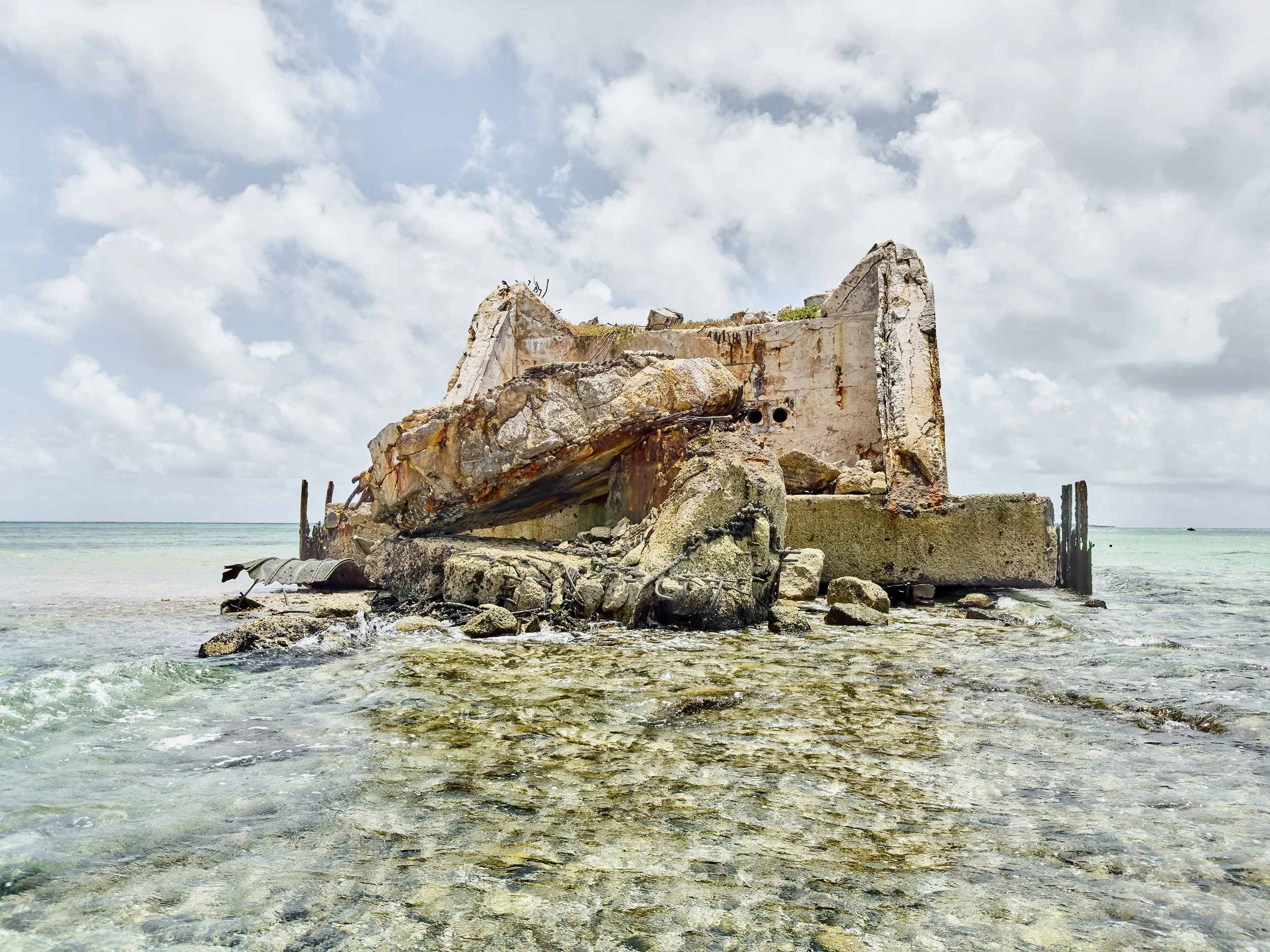  The concrete bunker destroyed by the 15 megaton Bravo explosion. 

