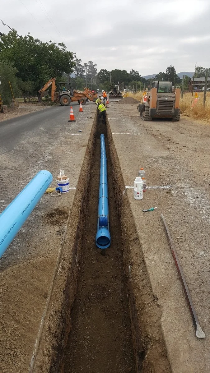 trenching in Sonoma County 
