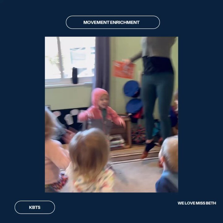 We love Movement Enrichment with Ms. Beth

Ms. Beth has been guiding Kids by the Sea movement activities for years and truly helps to build children&rsquo;s big body skills such as coordination and balance. We are so grateful for movement and play an