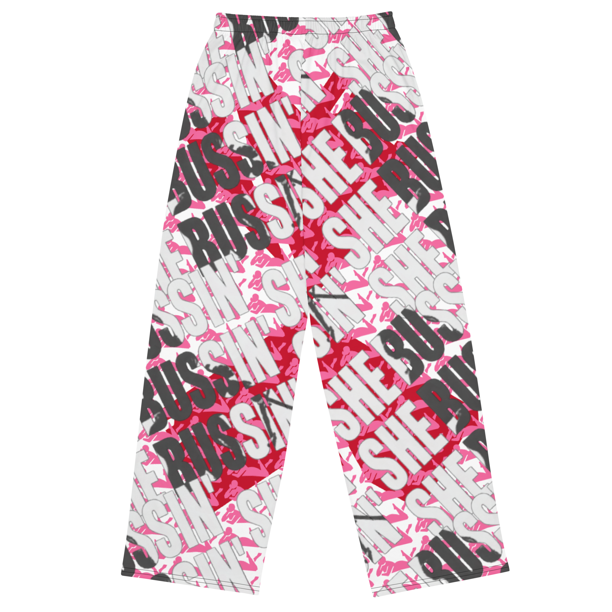 she bussin wide leg pants. big print bright color women pants