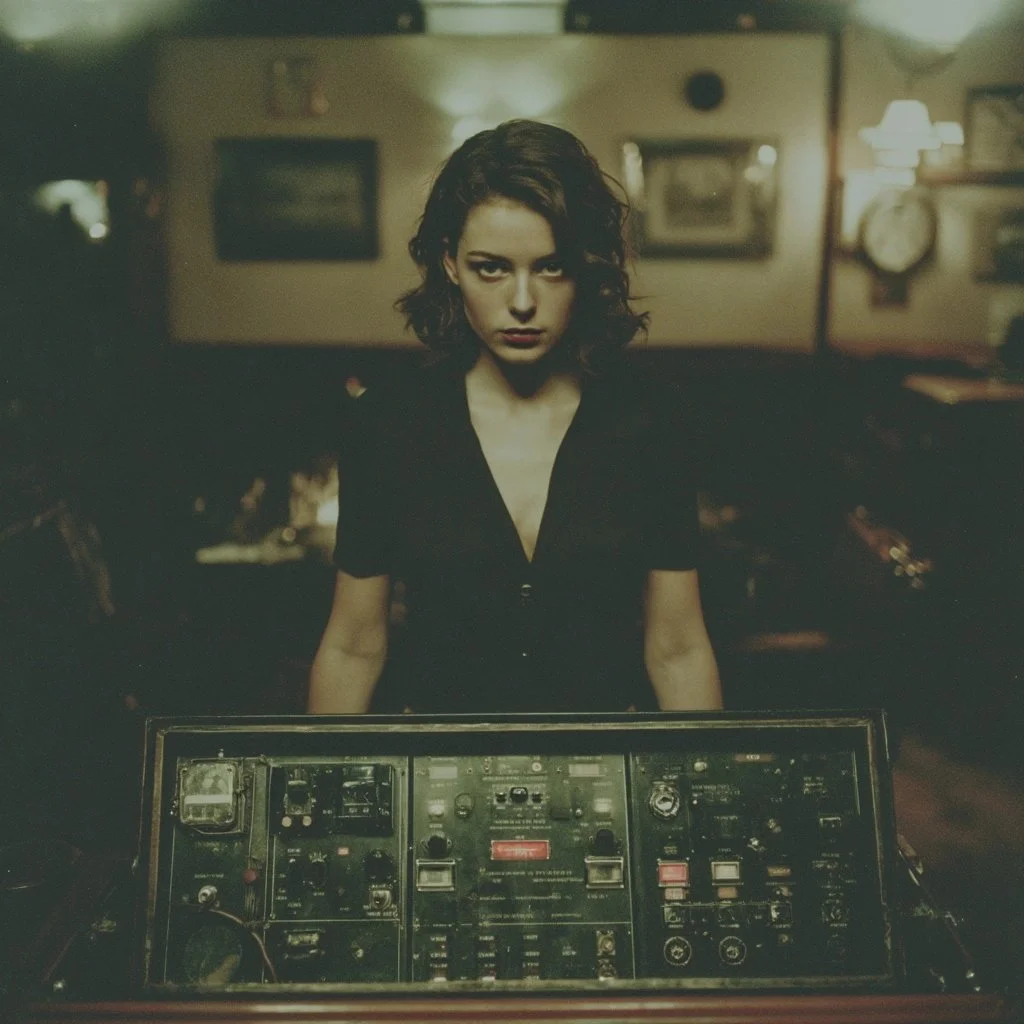 Girl with antique device.jpeg