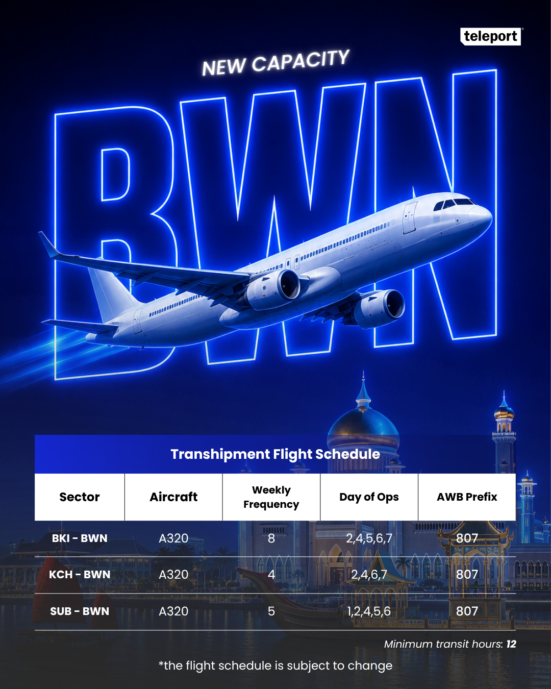 bwn-flight-schedule