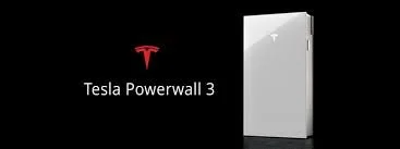 Tesla Powerwall 3 home battery system with logo on a white unit against a black background