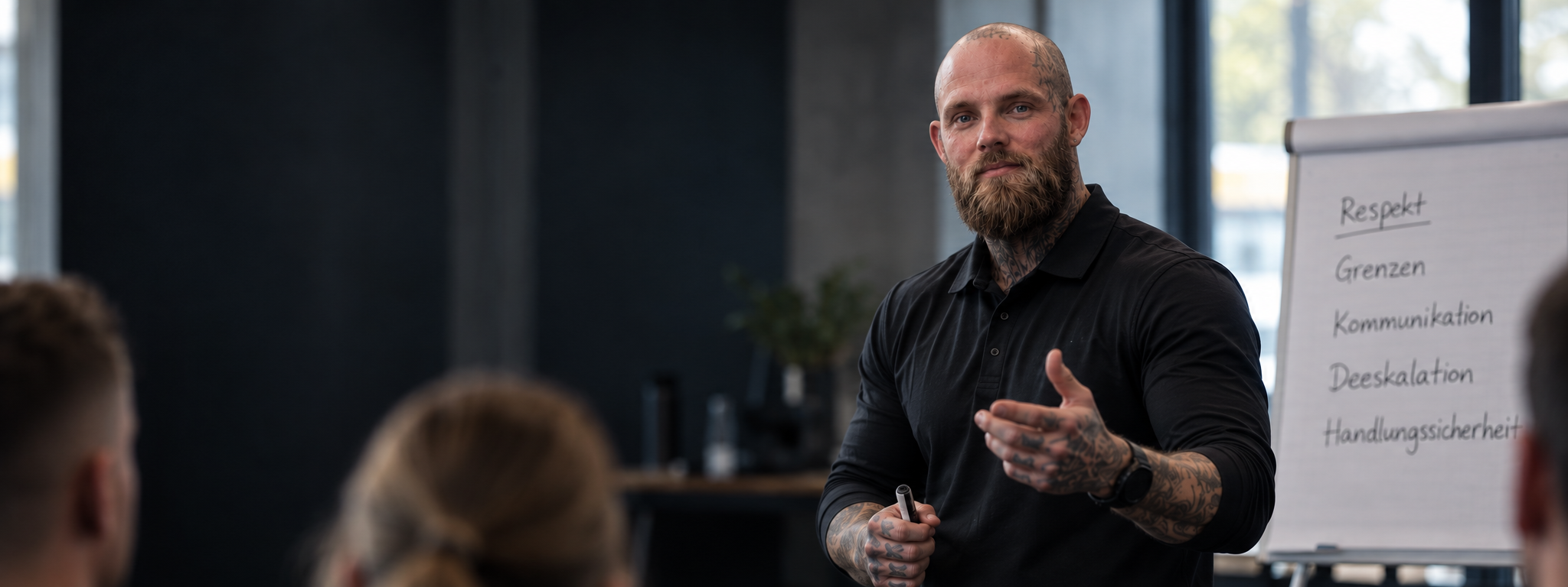 Tobias Pries bei einem Deeskalations- und Kommunikationstraining