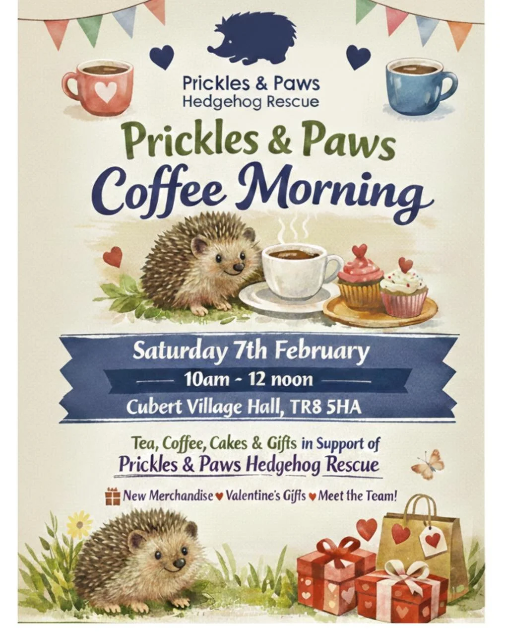 🌧️ Event update 🌧️ 

As the Pencarrow Snowdrop event has been cancelled due to weather and ground conditions, we&rsquo;ve decided to host a coffee morning instead ☕🍰

📍 Cubert Village Hall
🕙 10am&ndash;12 noon

Pop along for tea &amp; coffee, ca