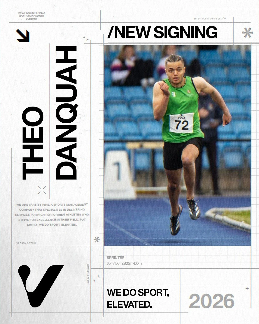 New signing - @thxo_d_ 

Theo's background is in high-performance training environments in the UK, where he competes for Sale Harriers. His key strengths include top-end speed, strength and power development, and the ability to tolerate demanding spe