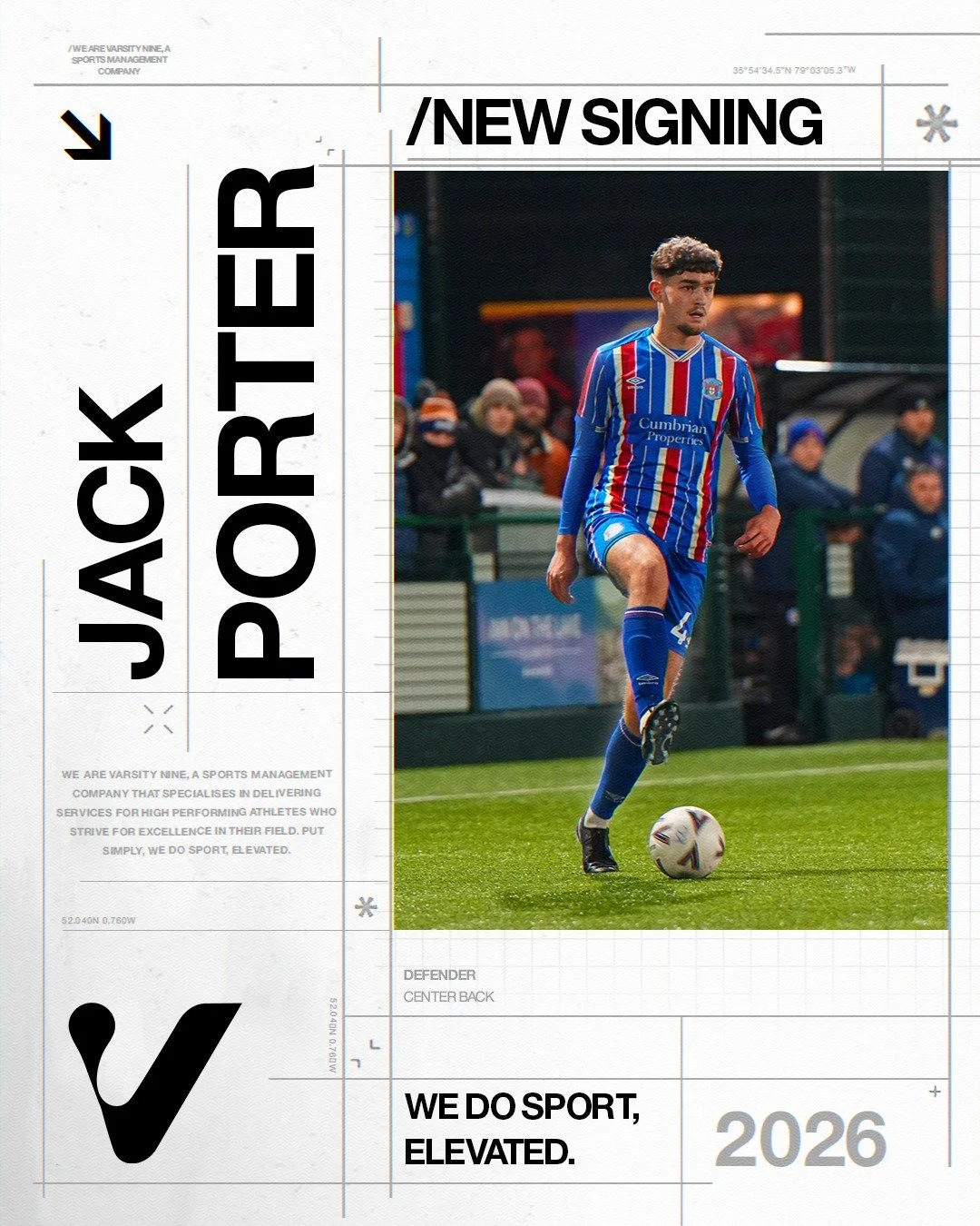 New Signing - Jack Porter

Jack joins us after developing through the Carlisle academy system and brings a strong presence at the back as a 6&rsquo;4&rdquo; centre-back. Quick across the ground, dominant in the air, and composed on the ball, Jack add