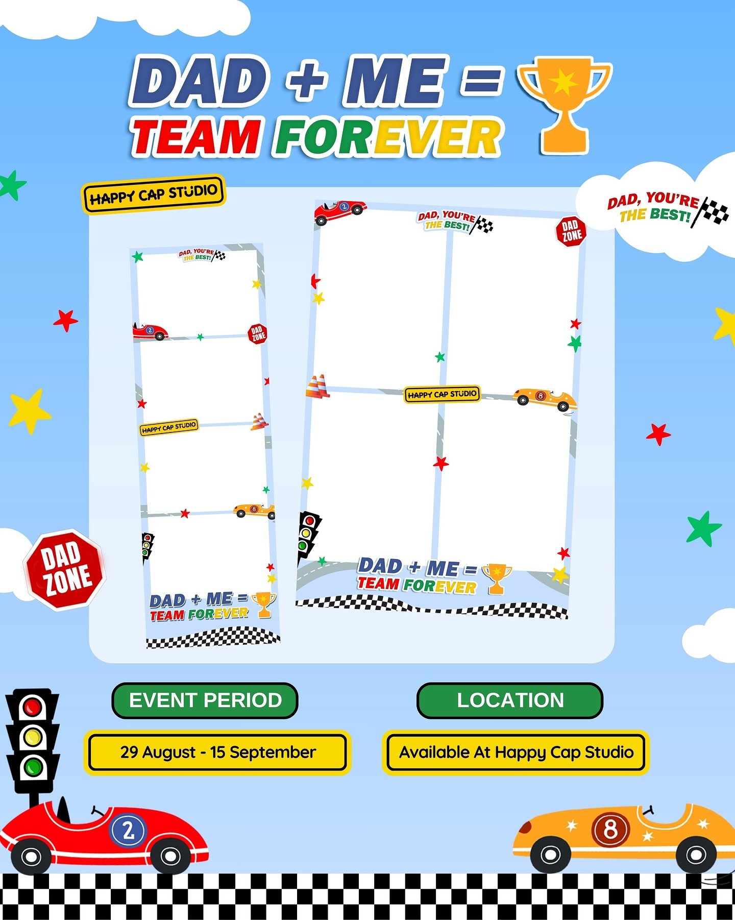 γ β¦ New frame design β¦ γ
Celebrate Father’s Day this weekend with your number 1 with our exclusive frame!
ποΈ Available until 15 September 
π Happy Cap Studio, Burwood Chinatown (next to Gong Cha)