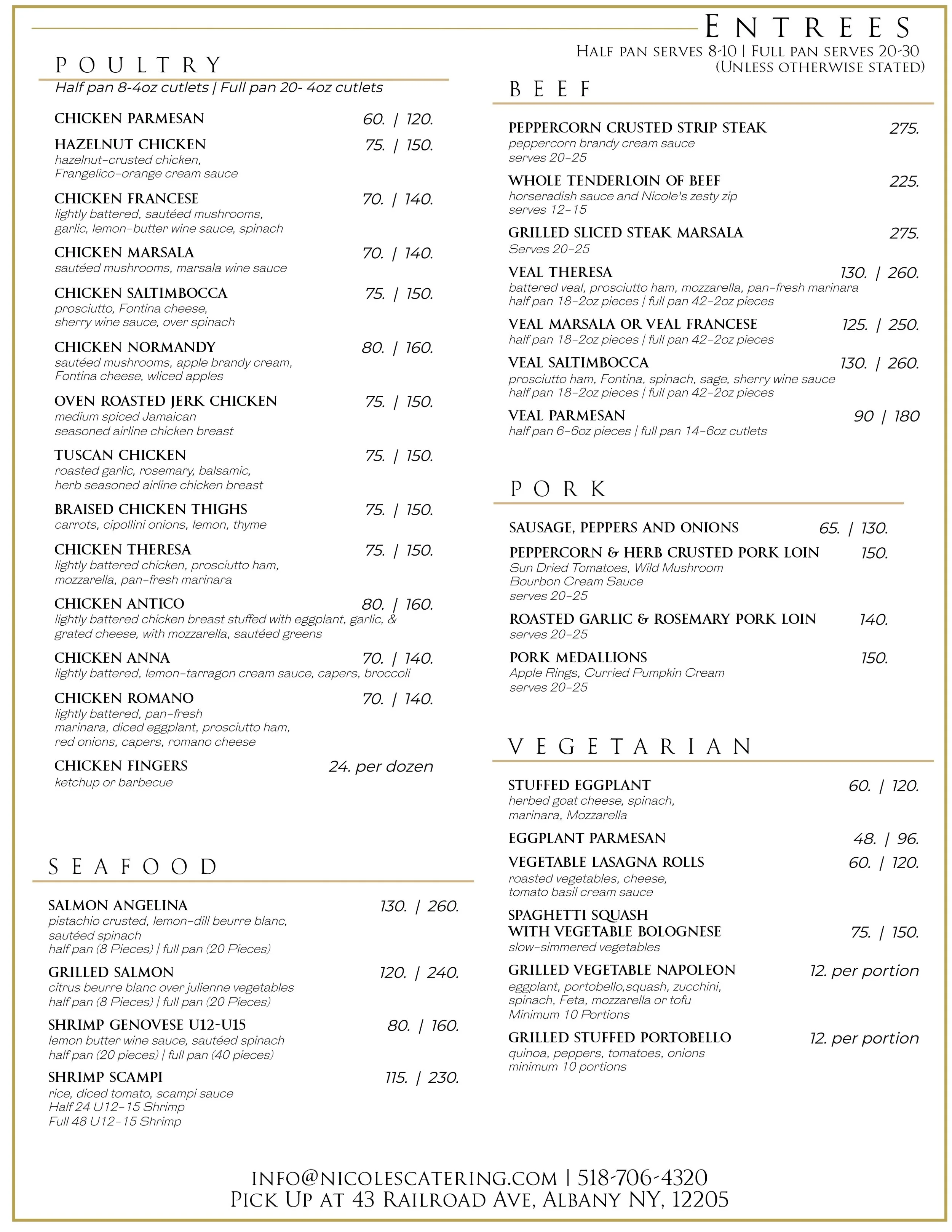 EXPRESS MENU — Nicole's Catering